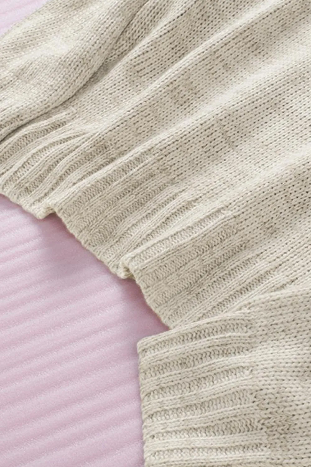 Outlet Dear-Lover V neck Drop Shoulder Knitted Sweater Khaki
