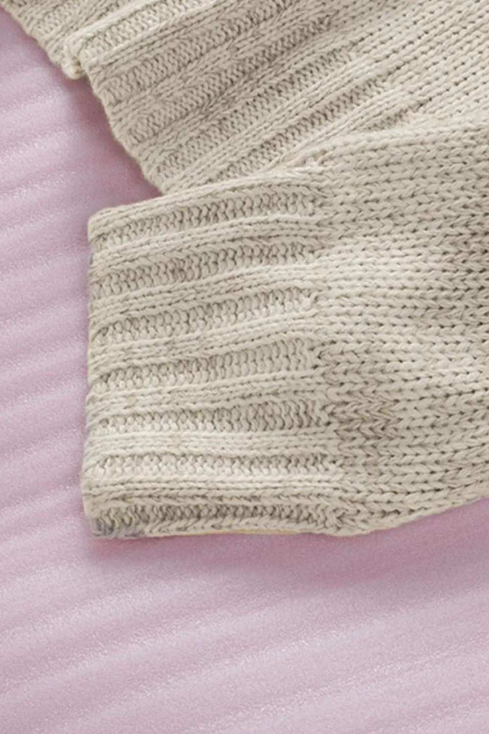 Outlet Dear-Lover V neck Drop Shoulder Knitted Sweater Khaki