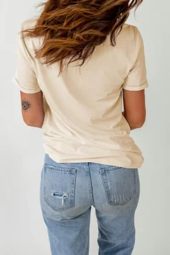 Discount Dear-Lover Valentines Multi Pattern Heart Shape Graphic T Shirt Khaki
