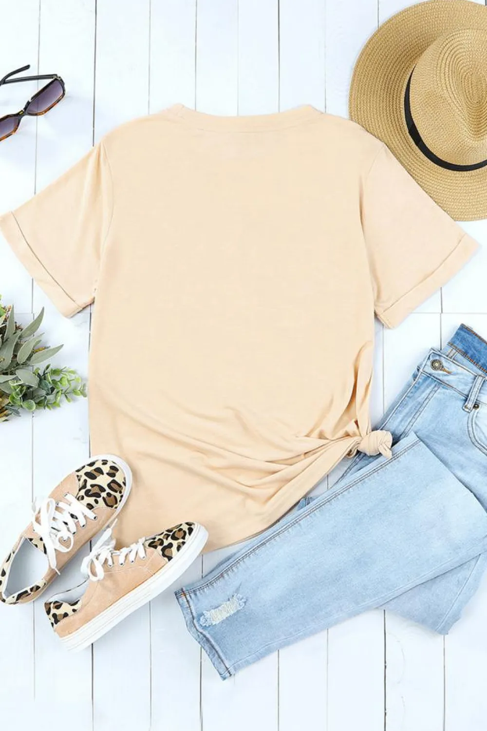 Discount Dear-Lover Valentines Multi Pattern Heart Shape Graphic T Shirt Khaki