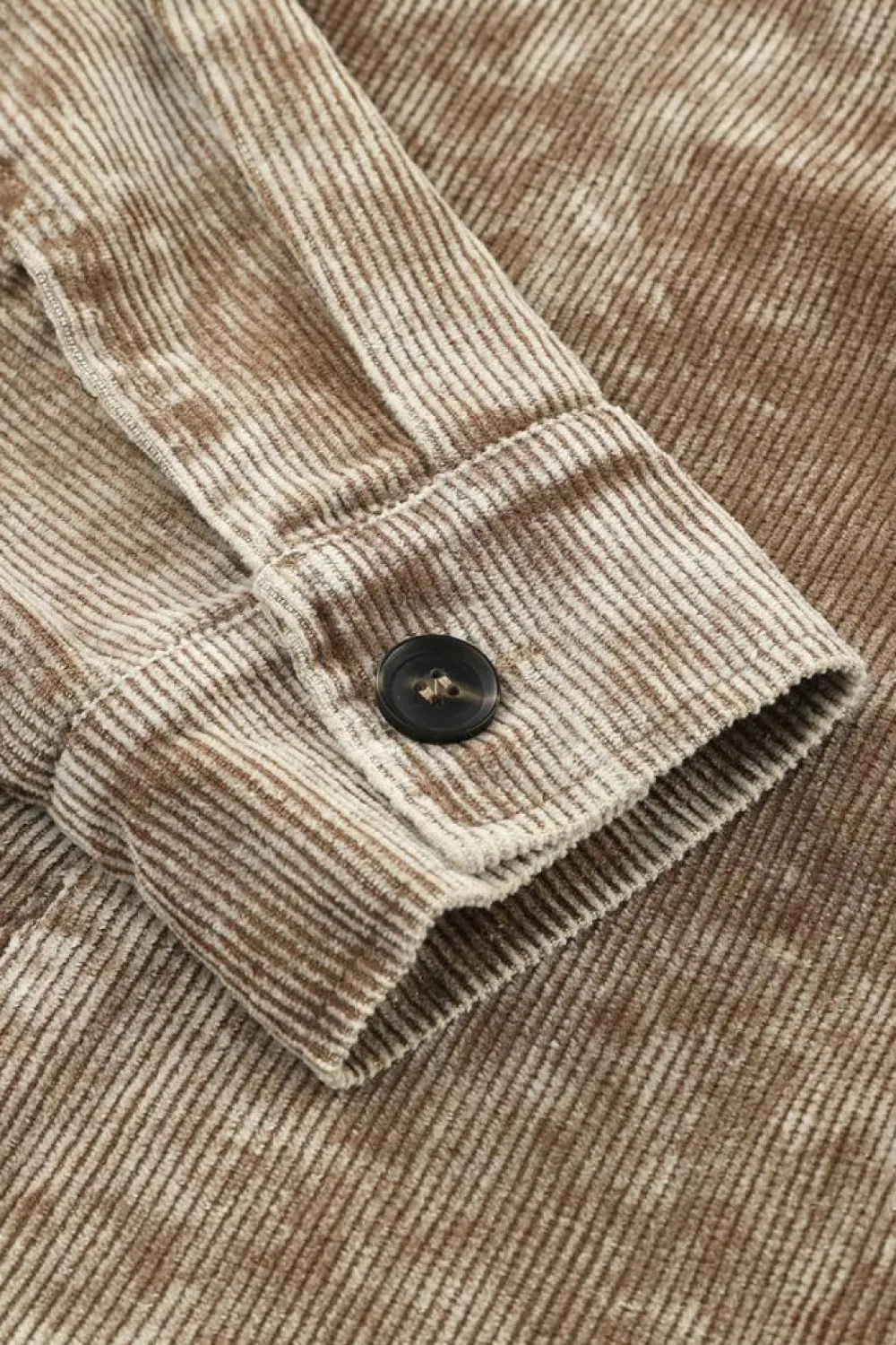 New Dear-Lover Vintage Distressed Mineral Wash Oversized Shacket Khaki