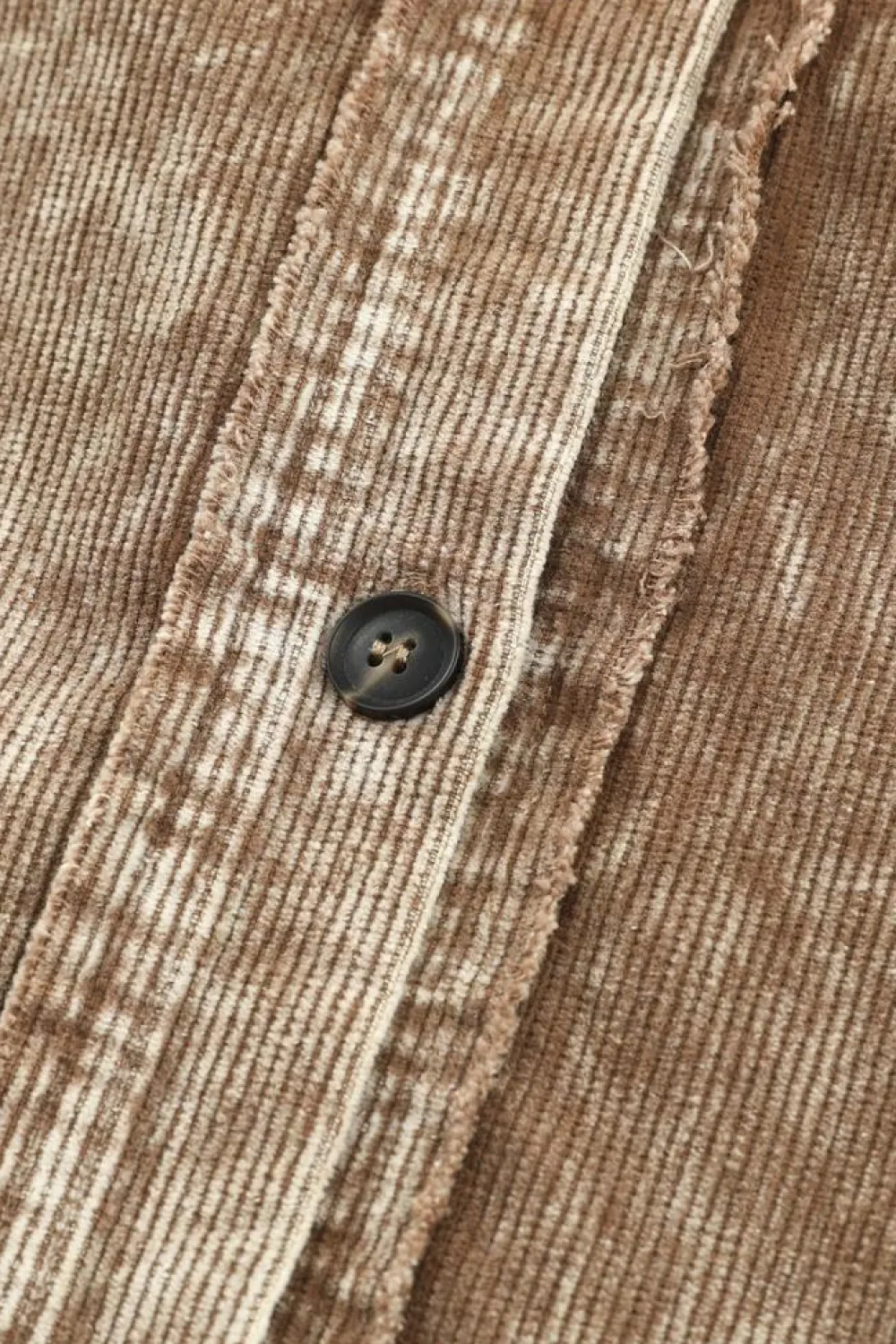 New Dear-Lover Vintage Distressed Mineral Wash Oversized Shacket Khaki