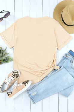 New Dear-Lover Western Poker Cards Graphic T Shirt Khaki