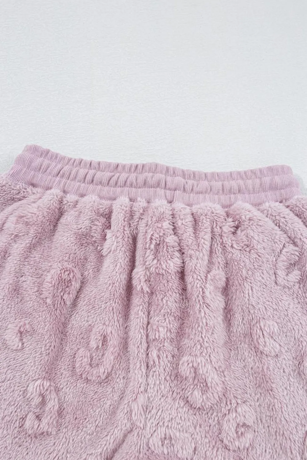 Outlet Dear-Lover Textured Leopard Fleece Loose Two Piece Lounge Set Lavendula