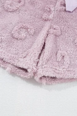 Outlet Dear-Lover Textured Leopard Fleece Loose Two Piece Lounge Set Lavendula