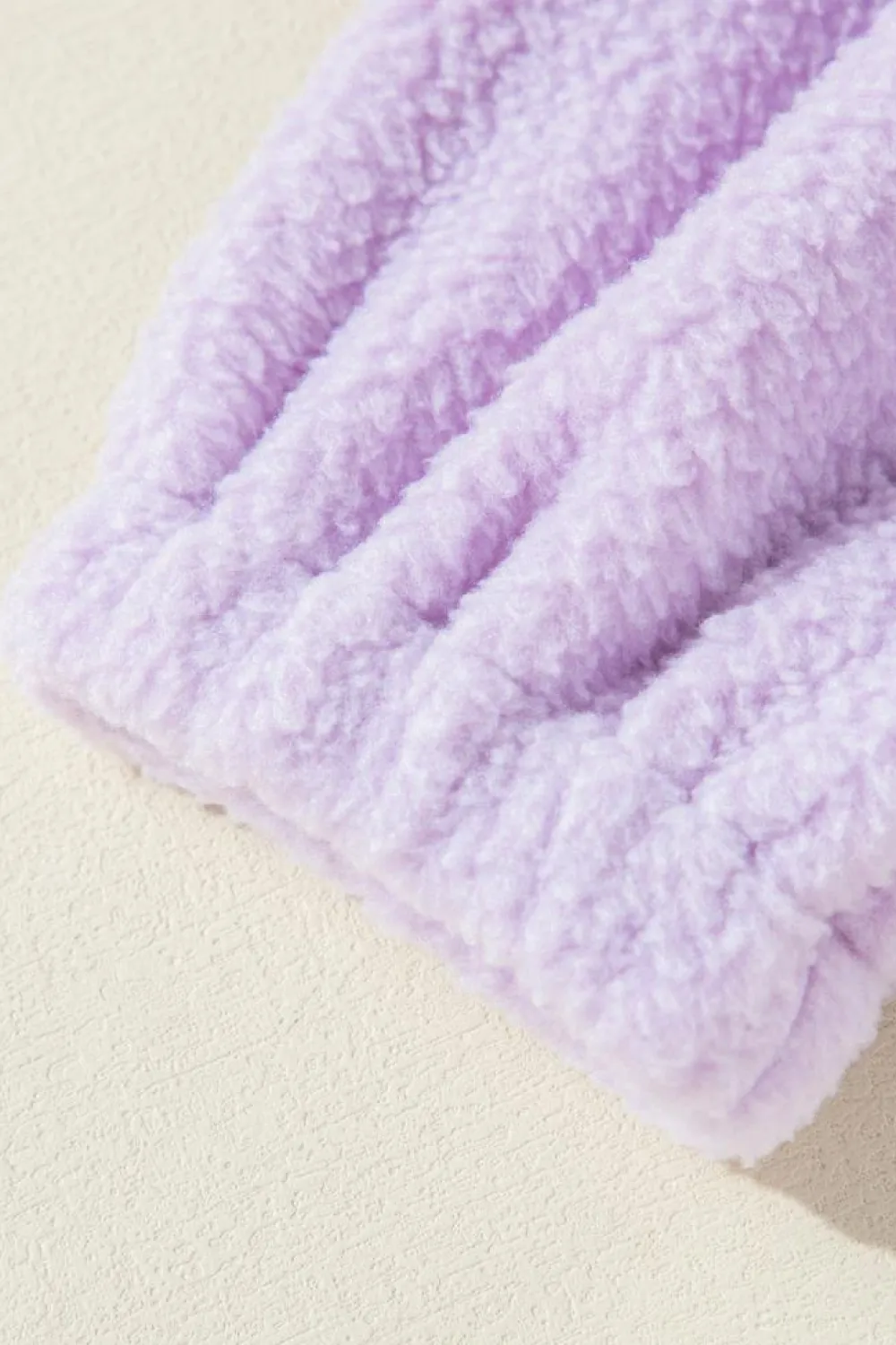 Discount Dear-Lover Zipped Patch Pocket Fuzzy Drawstring Hoodie Lavendula