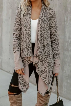 Fashion Dear-Lover Open Front Cardigan Leopard