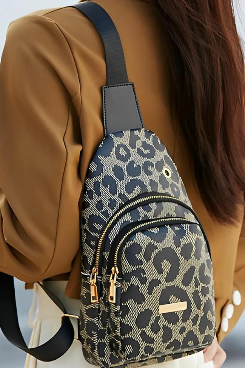 Best Dear-Lover Print PU Sling Bag Leopard