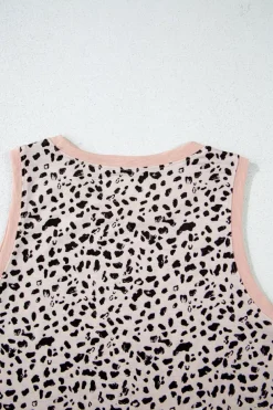 Hot Dear-Lover Print Round Neck Tank Top Leopard