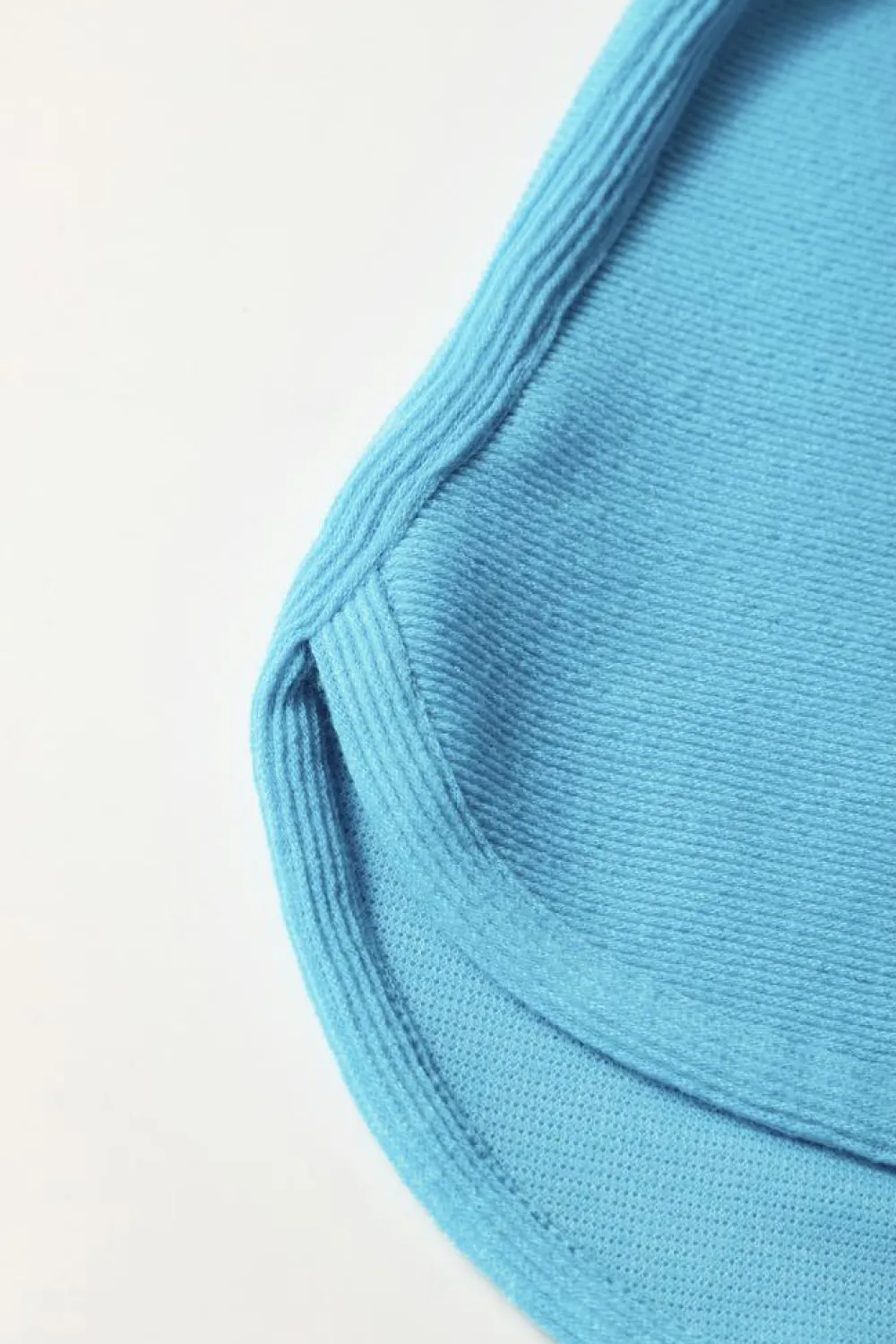 Outlet Dear-Lover Bubble Sleeve Solid Color Elegant T-Shirt Light Blue