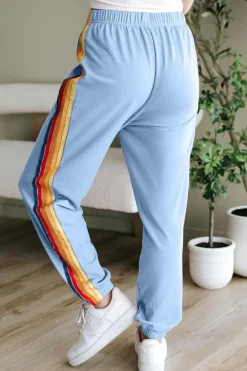 Sale Dear-Lover Counting Rainbows High Waist Sweatpants Light Blue