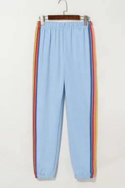 Sale Dear-Lover Counting Rainbows High Waist Sweatpants Light Blue