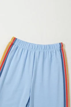 Sale Dear-Lover Counting Rainbows High Waist Sweatpants Light Blue