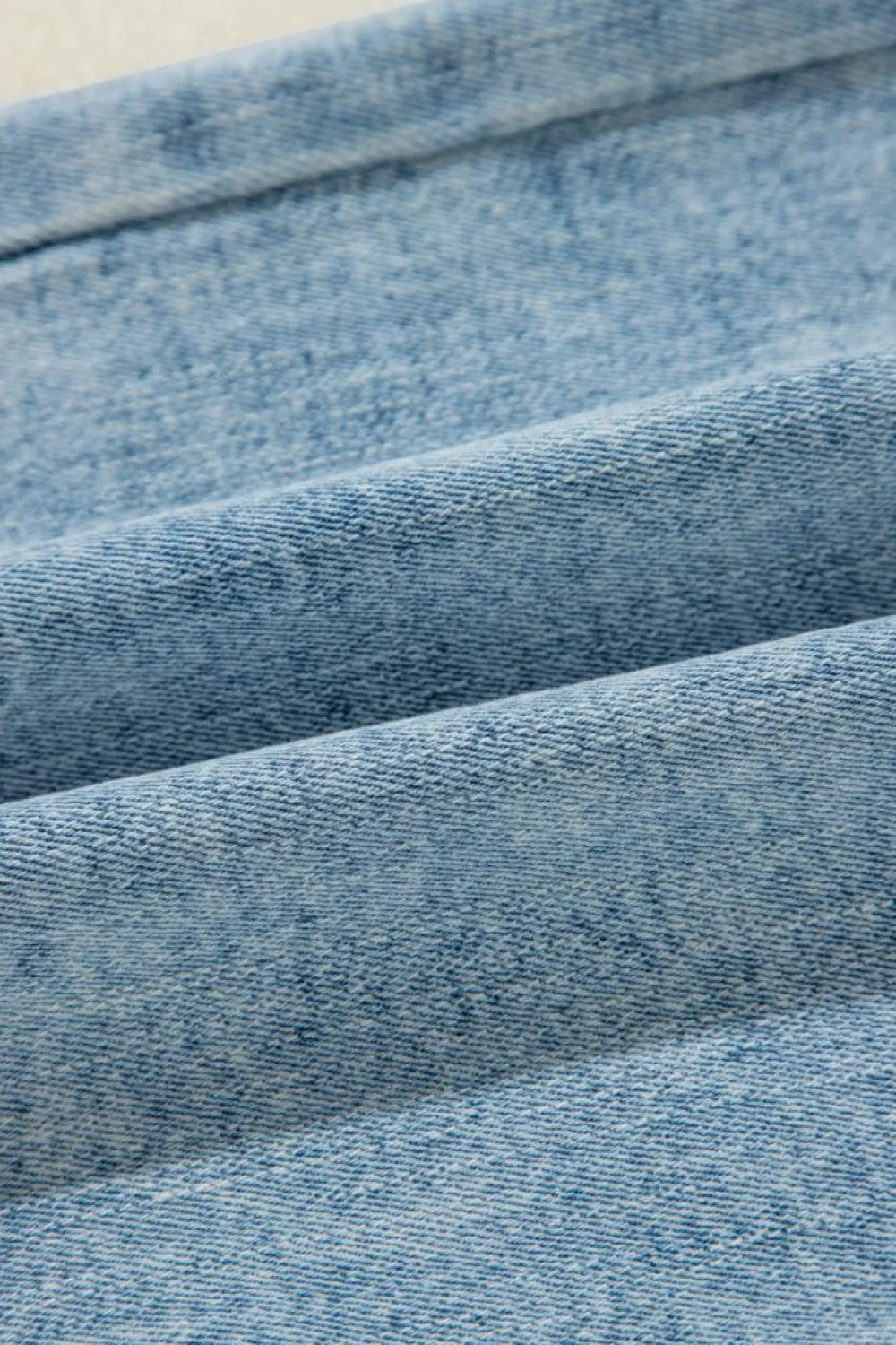 Clearance Dear-Lover Distressed Ripped Raw Hem Straight Jeans Light Blue