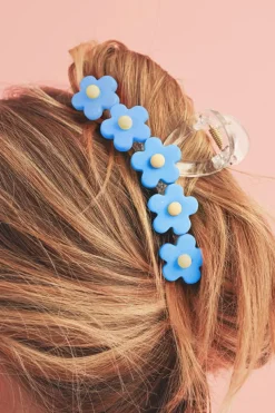 Clearance Dear-Lover Flowers Cute Hair Claw Clip Light Blue