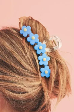 Clearance Dear-Lover Flowers Cute Hair Claw Clip Light Blue