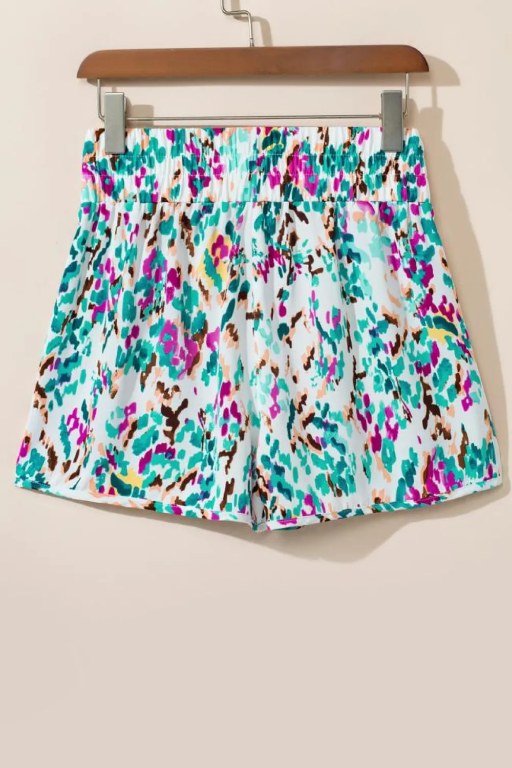 Discount Dear-Lover Leopard High Waisted Athletic Shorts Light Blue