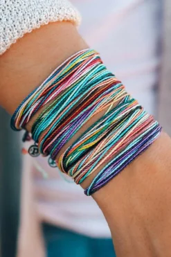 Online Dear-Lover Multi Colors Wax Rope Woven Bracelet Set Light Blue