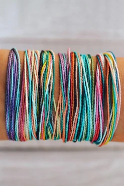 Online Dear-Lover Multi Colors Wax Rope Woven Bracelet Set Light Blue