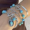 Discount Dear-Lover Multi Layered Western Turquoise Beaded Bracelet Set Light Blue
