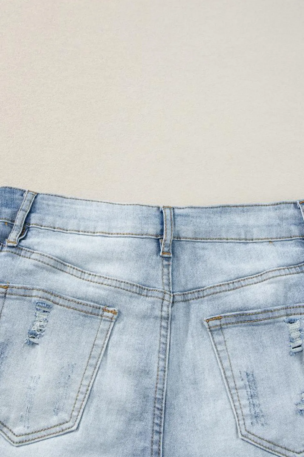 Outlet Dear-Lover Vintage Washed Raw Edge Jean Shorts Light Blue