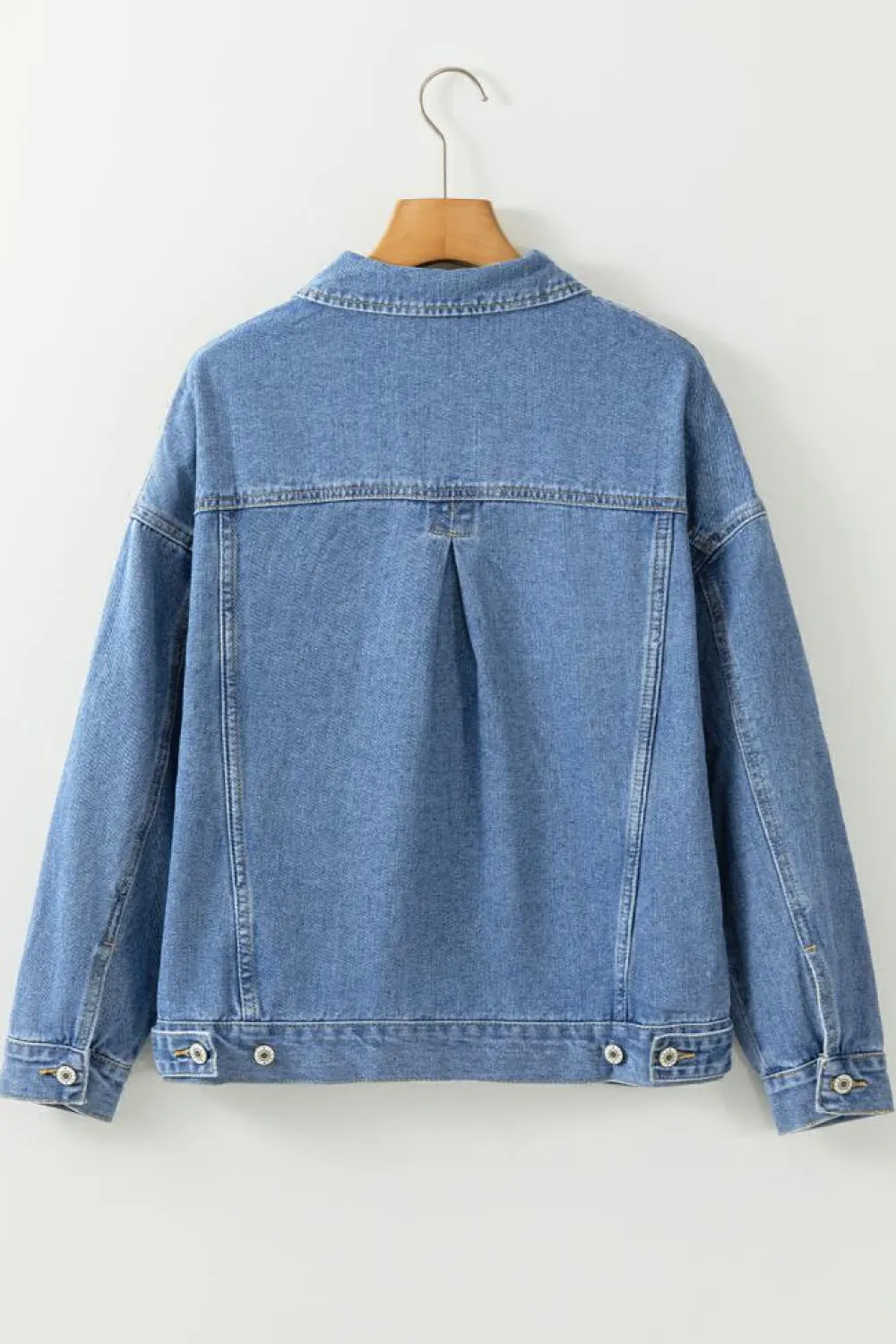 Best Dear-Lover Washed Oversize Pocketed Denim Jacket Light Blue