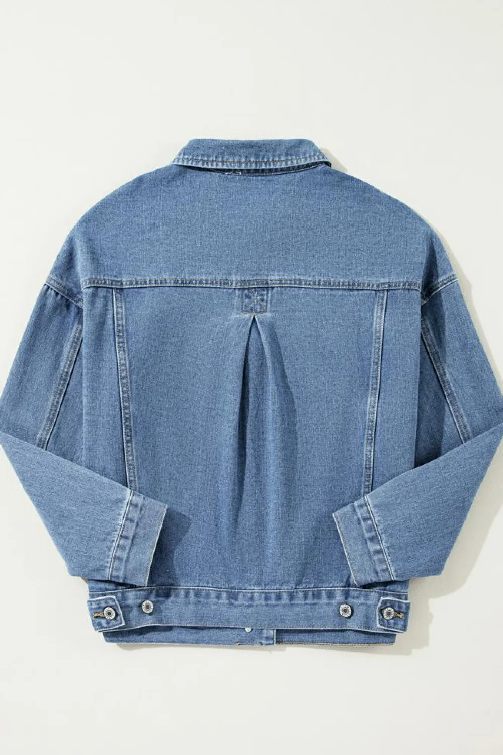 Best Dear-Lover Washed Oversize Pocketed Denim Jacket Light Blue