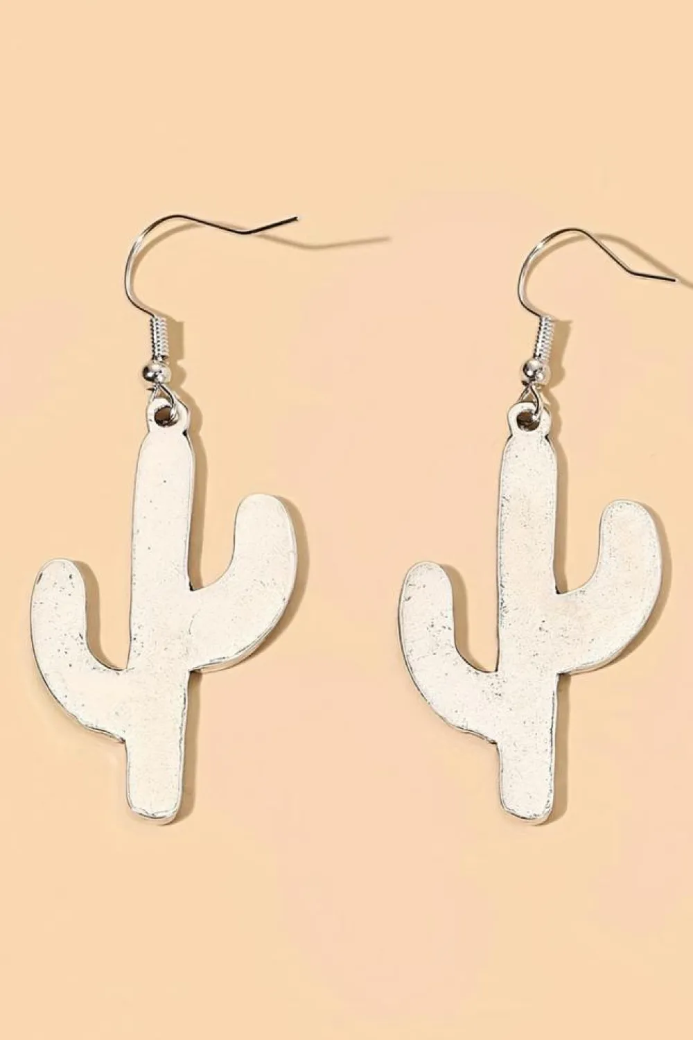 Sale Dear-Lover Western Cactus Alloy Dangle Earrings Light Blue