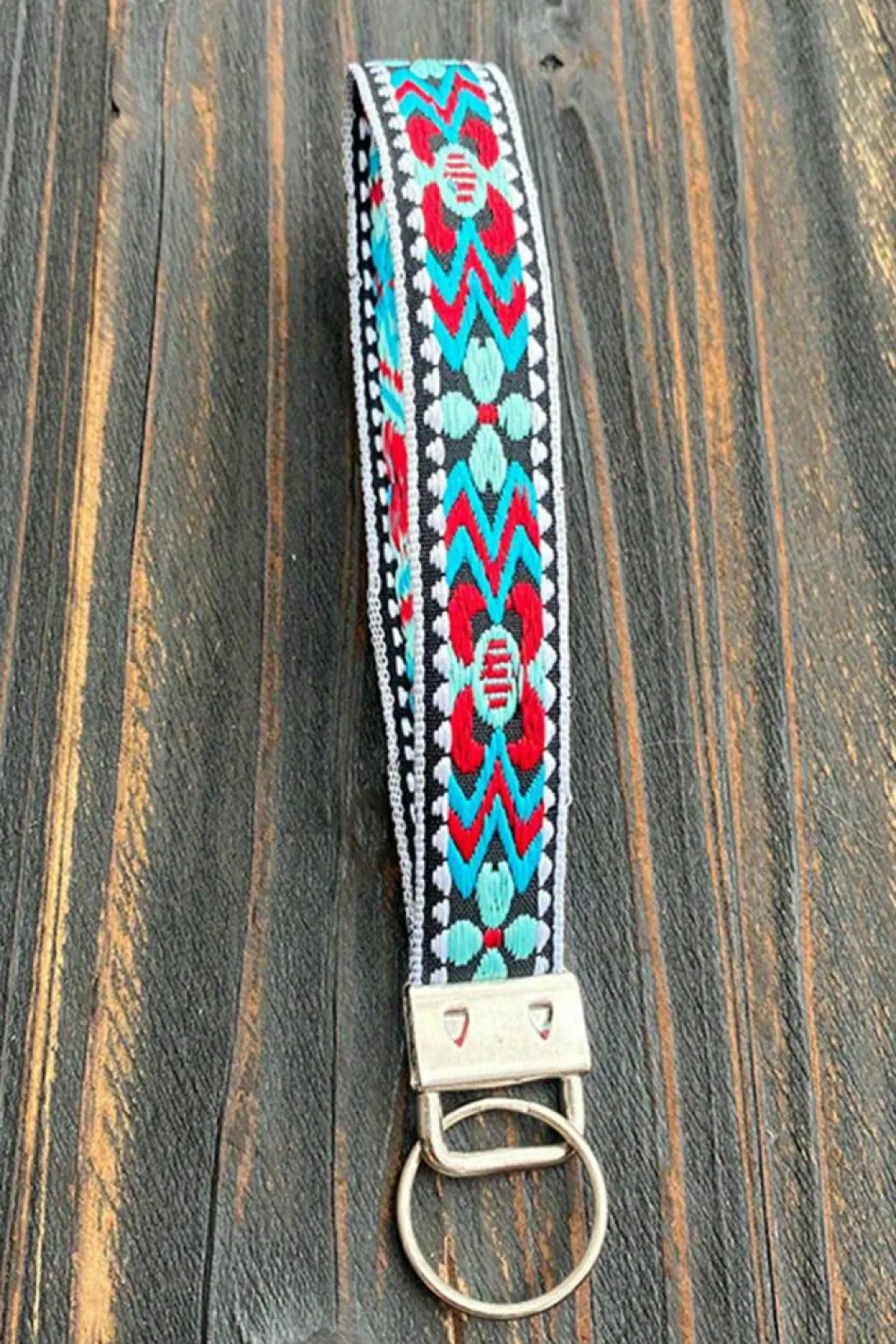 Sale Dear-Lover Western Pattern Knitted Wristband Keychain Light Blue