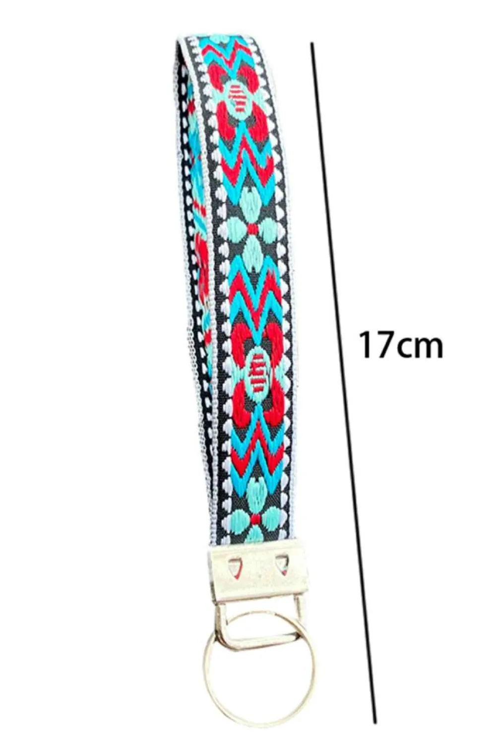 Sale Dear-Lover Western Pattern Knitted Wristband Keychain Light Blue