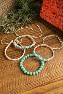 Hot Dear-Lover Western Turquoise Shell Multi Layered Bracelet Set Light Blue