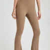 Best Dear-Lover Back Cross Waistband Active Flared Leggings Light French Beige