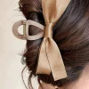 New Dear-Lover Bow Decor Large Hair Claw Clip Light French Beige