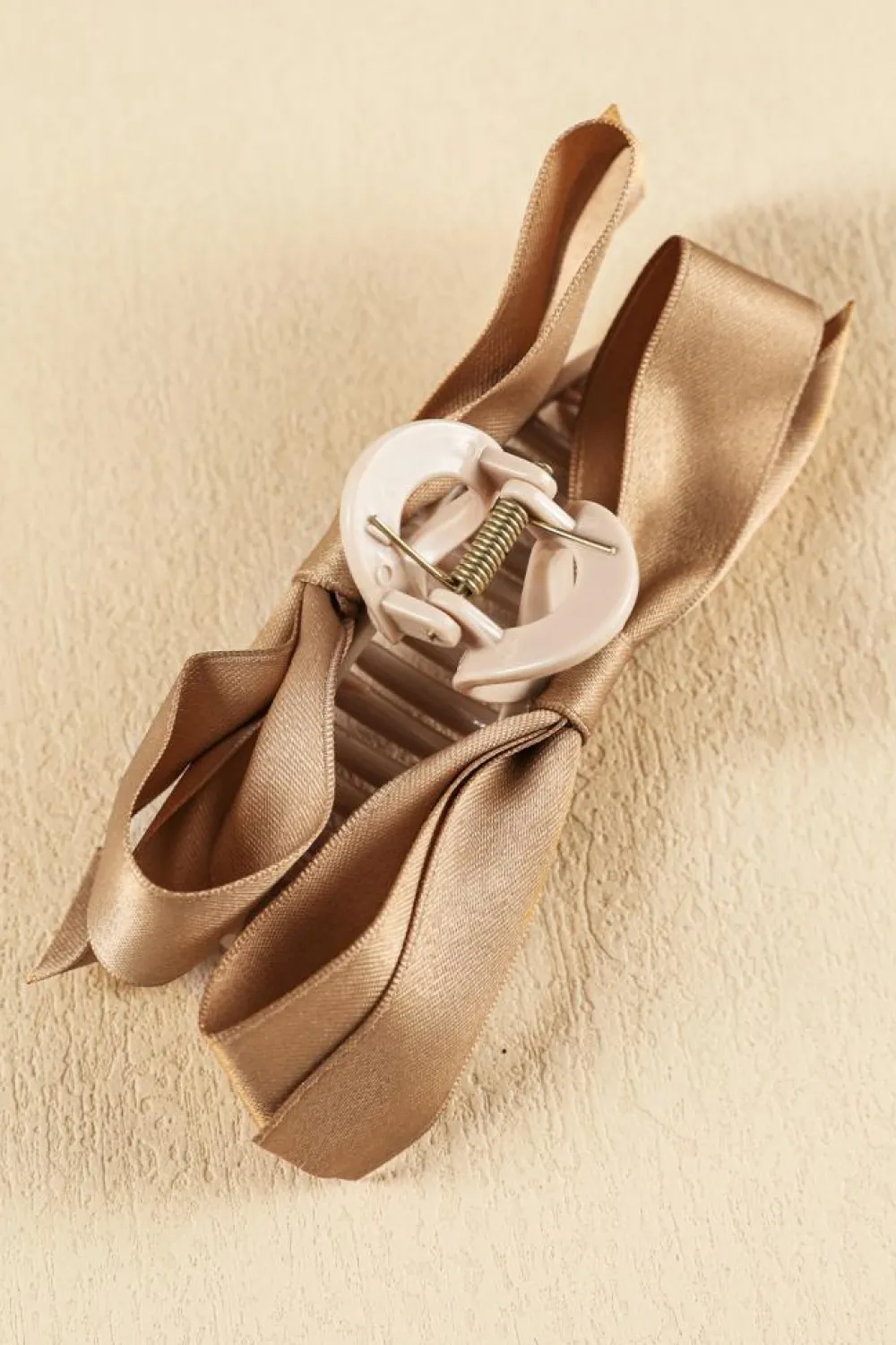 New Dear-Lover Bow Decor Large Hair Claw Clip Light French Beige