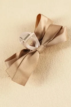 New Dear-Lover Bow Decor Large Hair Claw Clip Light French Beige
