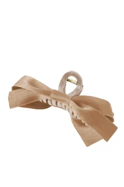 New Dear-Lover Bow Decor Large Hair Claw Clip Light French Beige