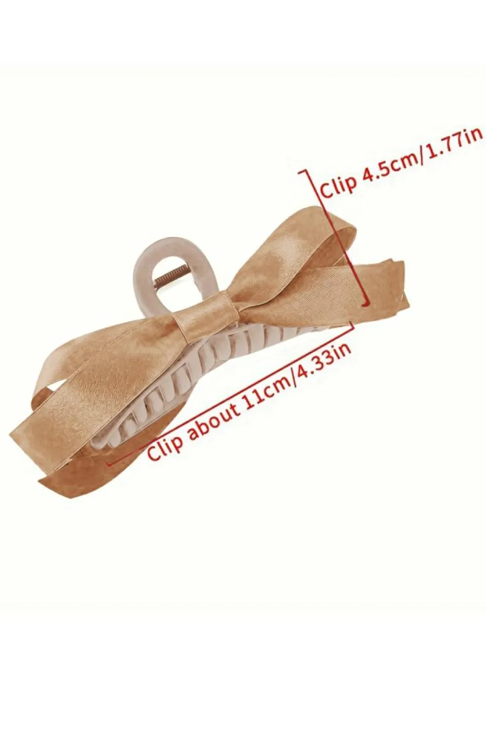 New Dear-Lover Bow Decor Large Hair Claw Clip Light French Beige
