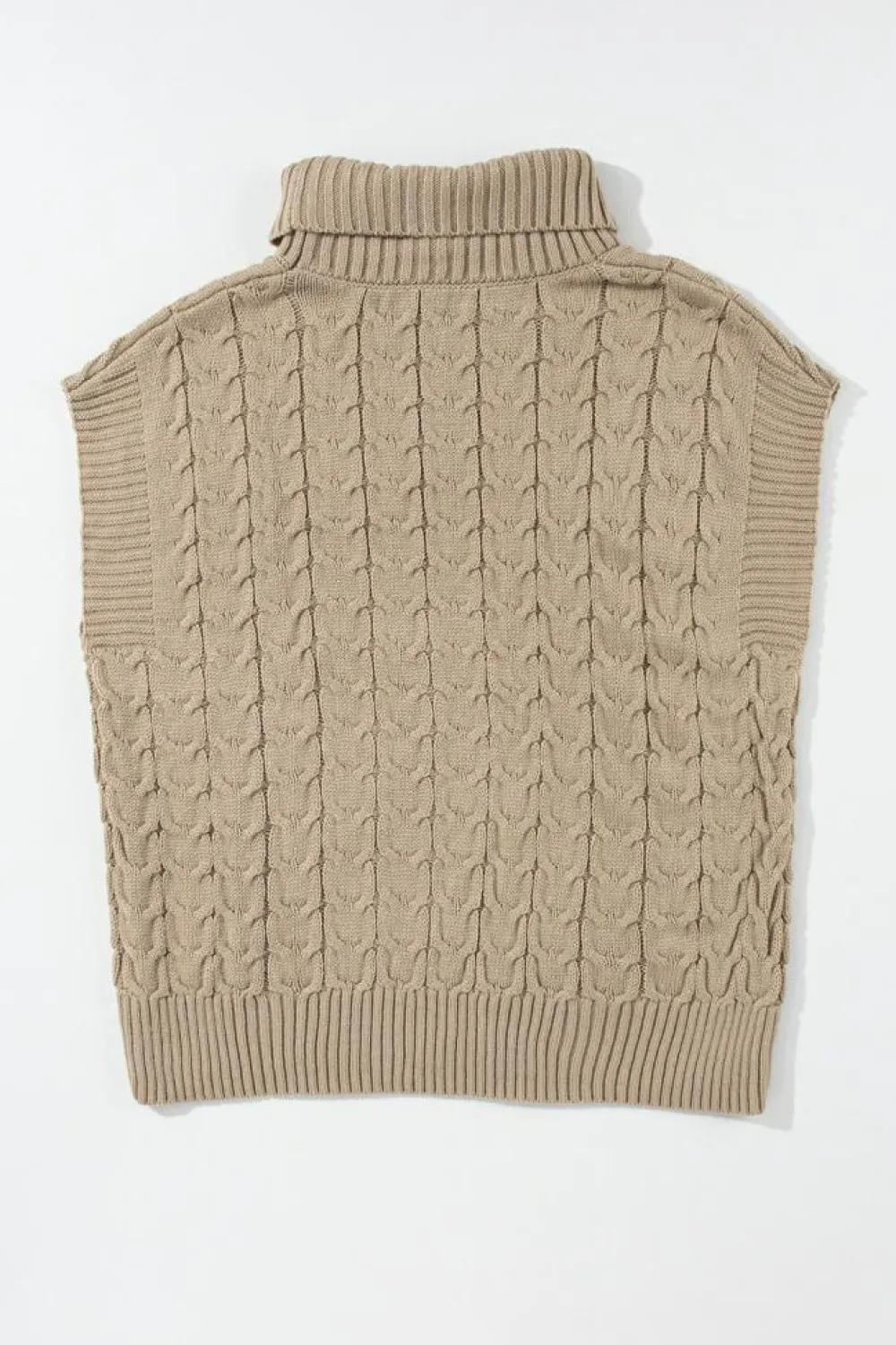 Sale Dear-Lover Cable Knit Turtleneck Batwing Sleeve Sweater Light French Beige