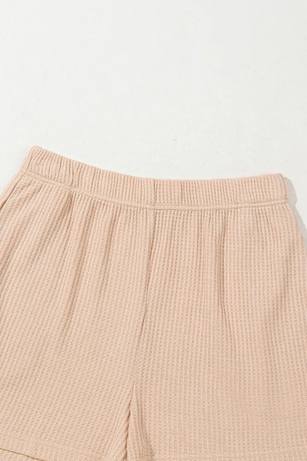 Outlet Dear-Lover Cactus Forest Waffle Half Sleeve Tee Short Set Light French Beige