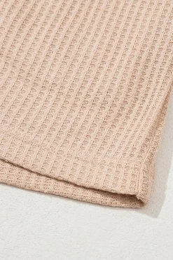 Outlet Dear-Lover Cactus Forest Waffle Half Sleeve Tee Short Set Light French Beige