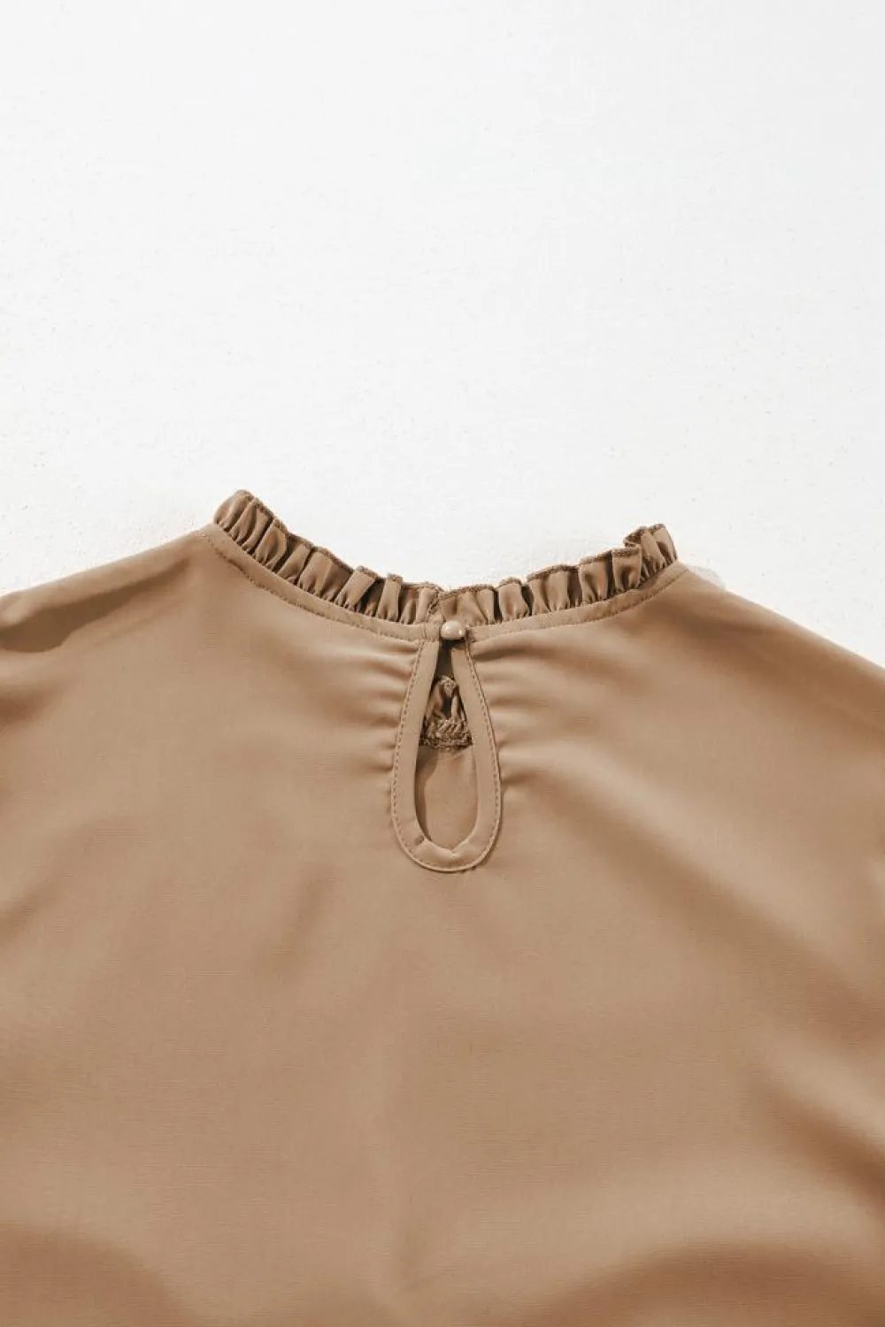 Outlet Dear-Lover Frilled Collar Ruffled Shoulder Tiered Dress Light French Beige