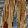 Best Dear-Lover Patched Pocket Button Up Corduroy Shacket Light French Beige