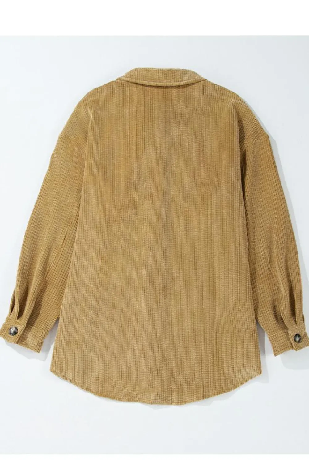 Best Dear-Lover Patched Pocket Button Up Corduroy Shacket Light French Beige