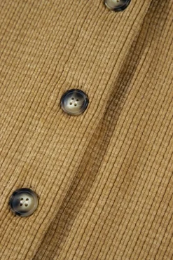 Best Dear-Lover Patched Pocket Button Up Corduroy Shacket Light French Beige