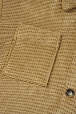 Best Dear-Lover Patched Pocket Button Up Corduroy Shacket Light French Beige