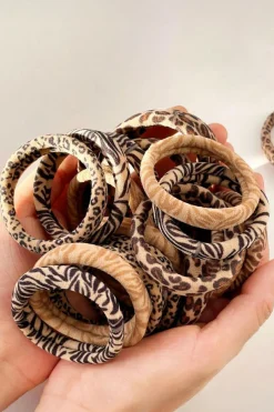 Outlet Dear-Lover 5Pcs/Set Animal Pattern High Elastic Hair Tie Light French Beige