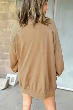 Best Dear-Lover Ribbed Edge Exposed Seam Knit Cardigan with Pockets Light French Beige