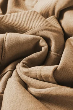 Best Dear-Lover Ribbed Edge Exposed Seam Knit Cardigan with Pockets Light French Beige
