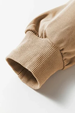 Best Dear-Lover Ribbed Edge Exposed Seam Knit Cardigan with Pockets Light French Beige