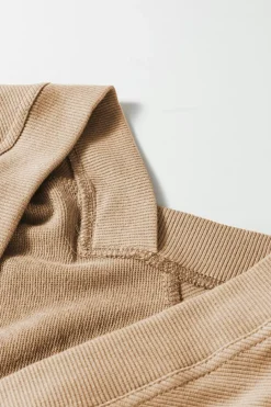 Best Dear-Lover Ribbed Edge Exposed Seam Knit Cardigan with Pockets Light French Beige